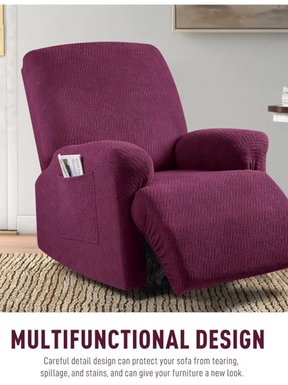 Set 2 burgundy recliner covers NEW